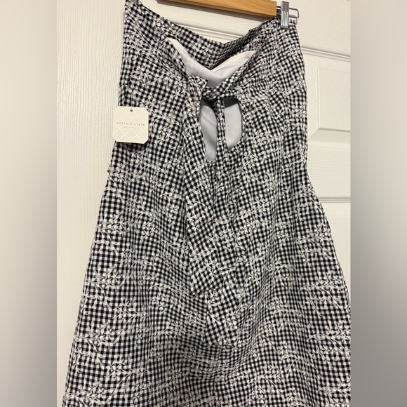 NWT Altar'd State Black and White Plaid Strapless Dress - Picture 2 of 3